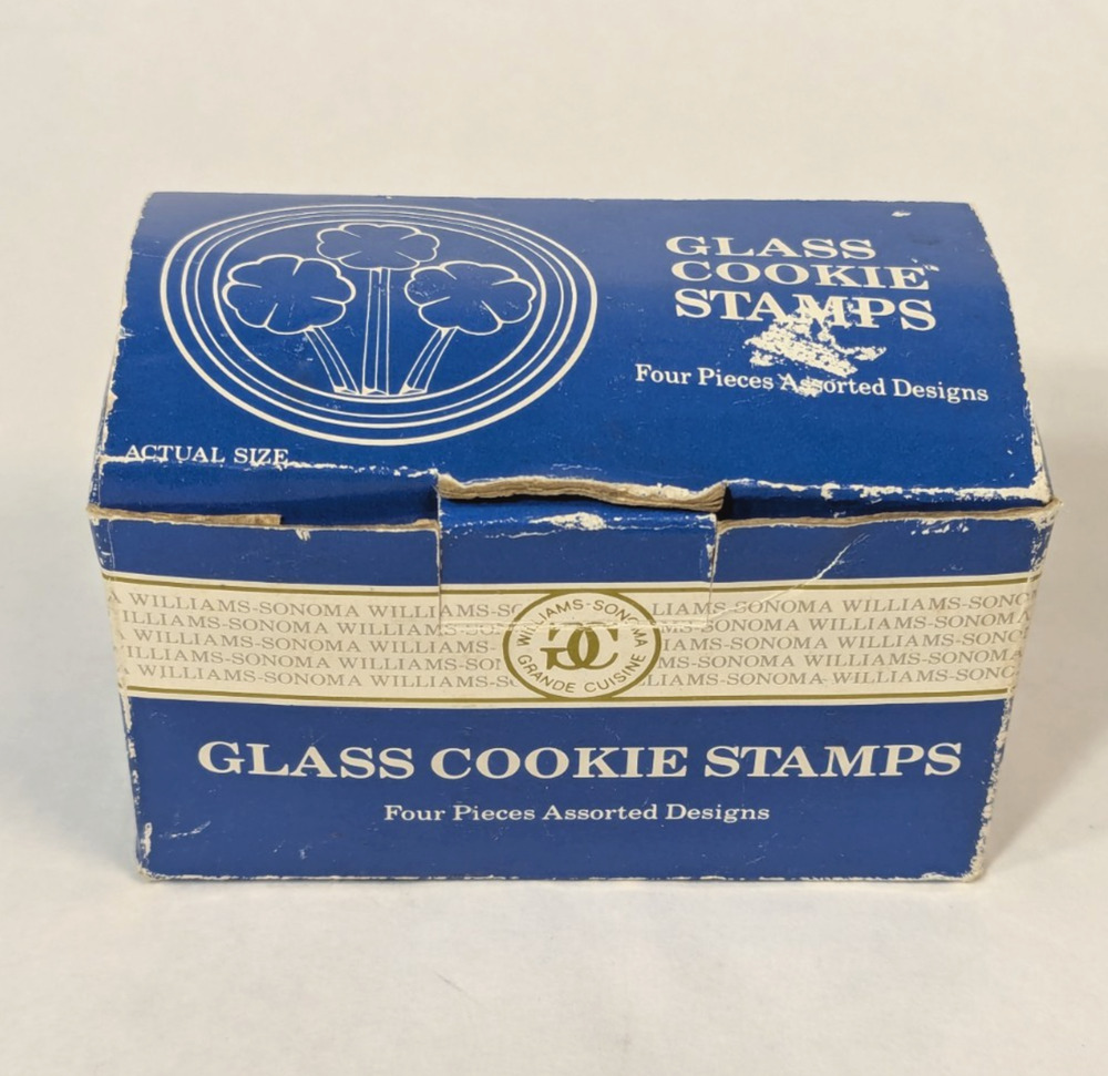 Vintage Williams Sonoma Glass Cookie Stamps 6pc Hearts Shamrock Lemon Slice